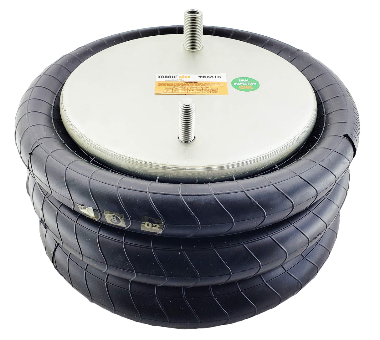 Triple Convoluted Air Spring Bag | Replacement Firestone 8018 Goodyear 3B12-303 | 2 Pack