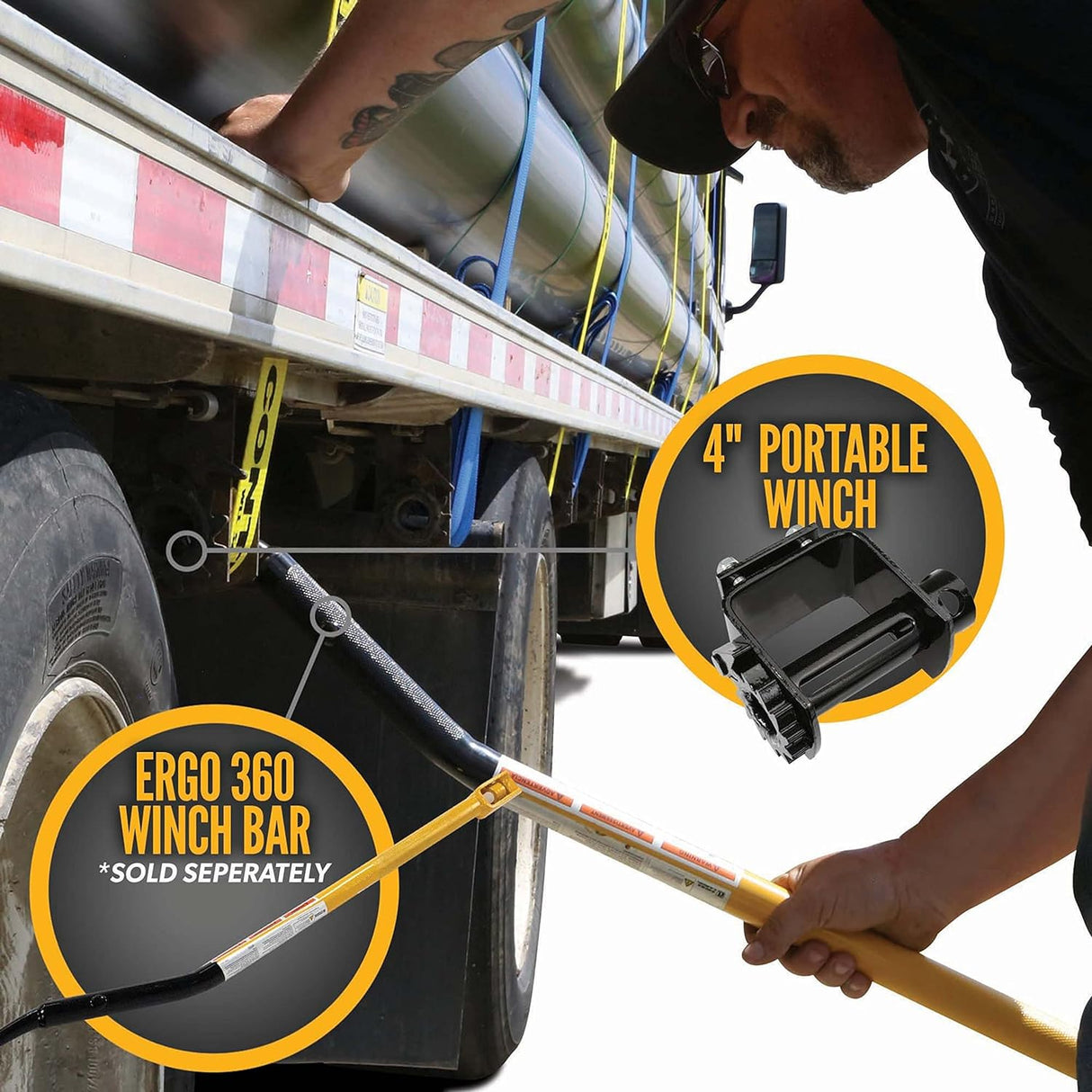 Portable Bolt-On Winch | Rust-Resistant Heavy-Duty Steel