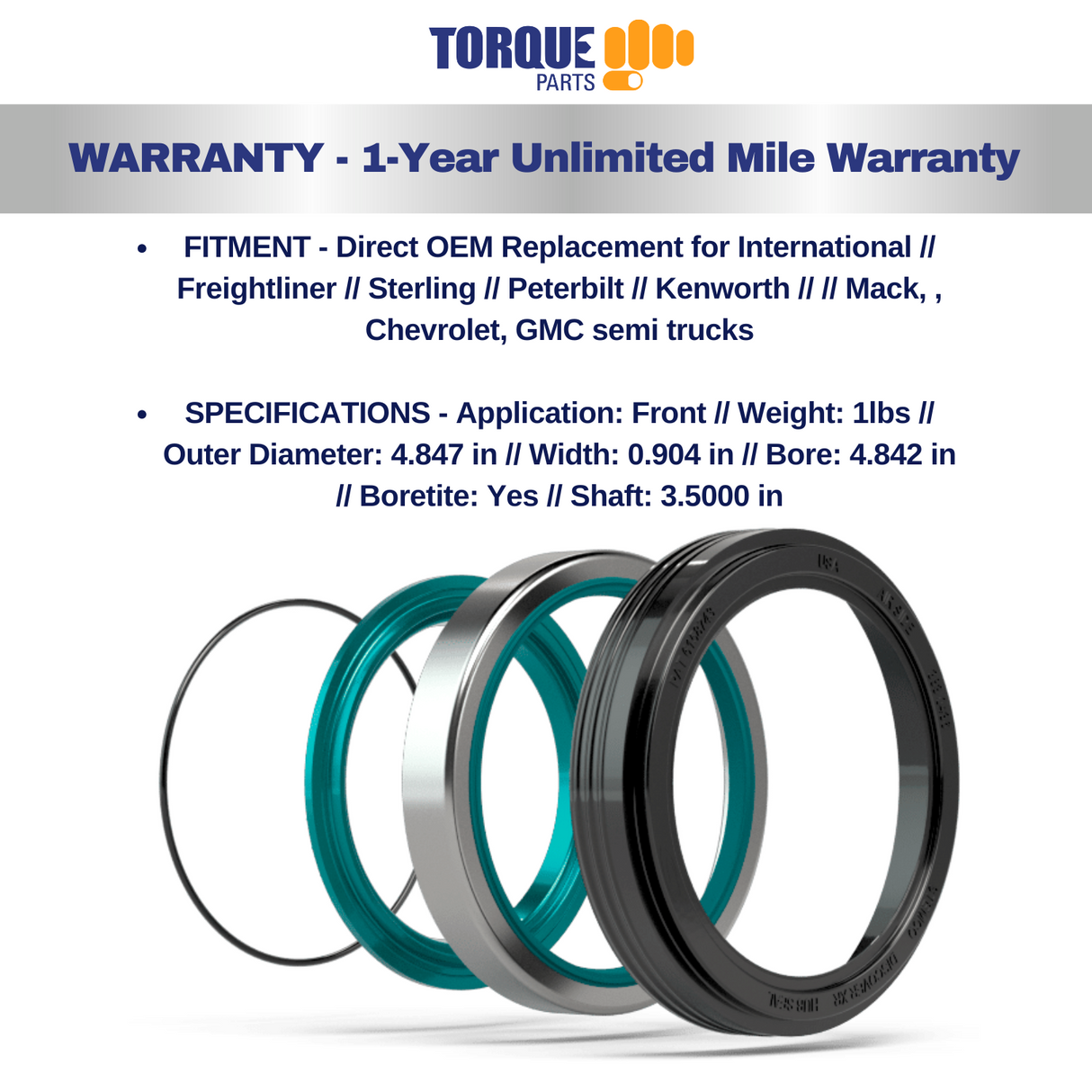 TORQUE Classic Wheel Seal Replaces SKF 35066 Stemco 383-0136