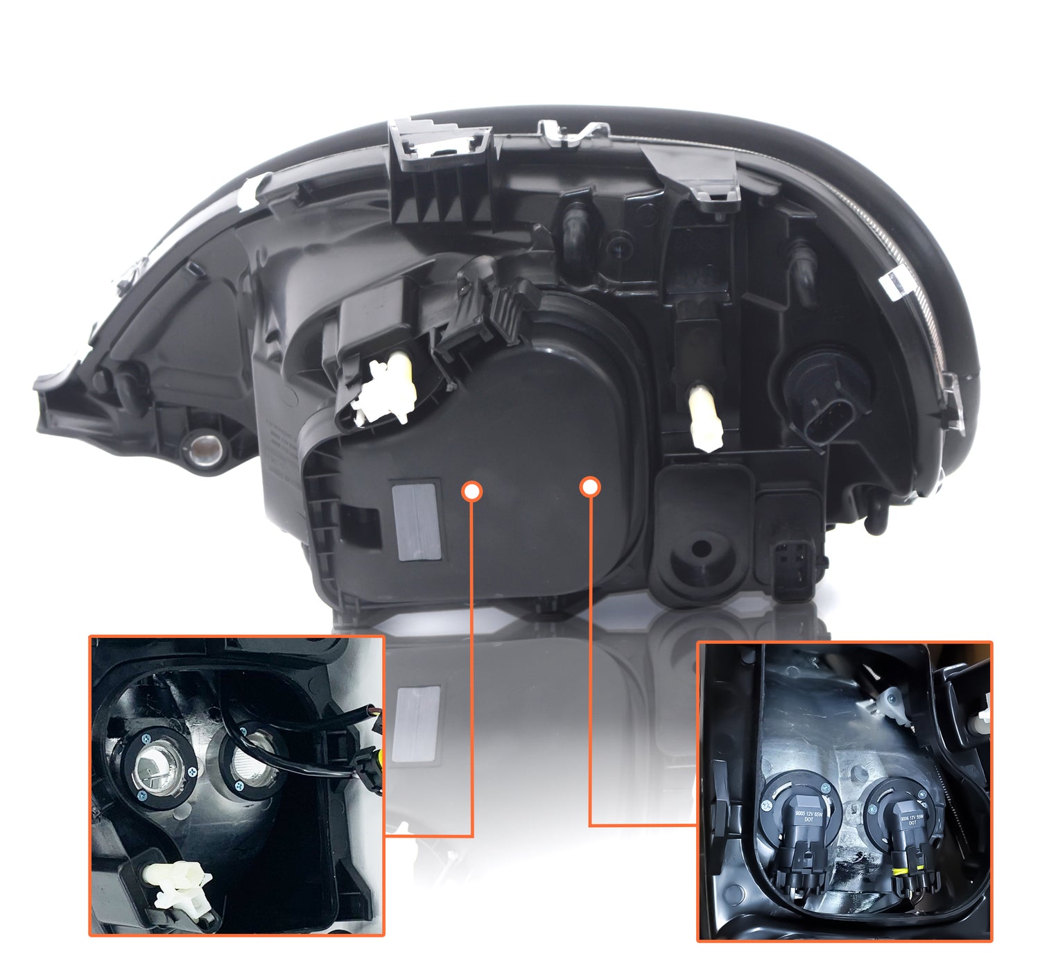 Headlight and Chrome Bezel for 2001-2017 Freightliner Columbia | Pair Aftermarketus Headlights