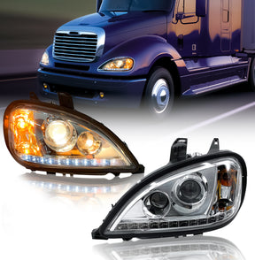 LED Headlight for 1996-2017 Freightliner Columbia | Replacement Freightliner A06-32496-004 A06-46108-000 | Pair Aftermarketus Headlights