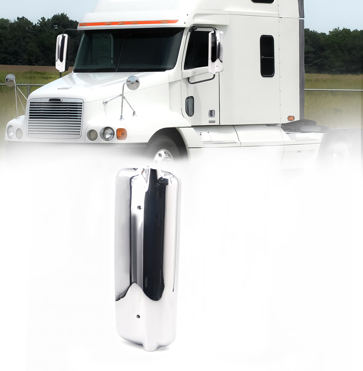 Mirror Cover for 1996-2004 Freightliner Century - Chrome - Left