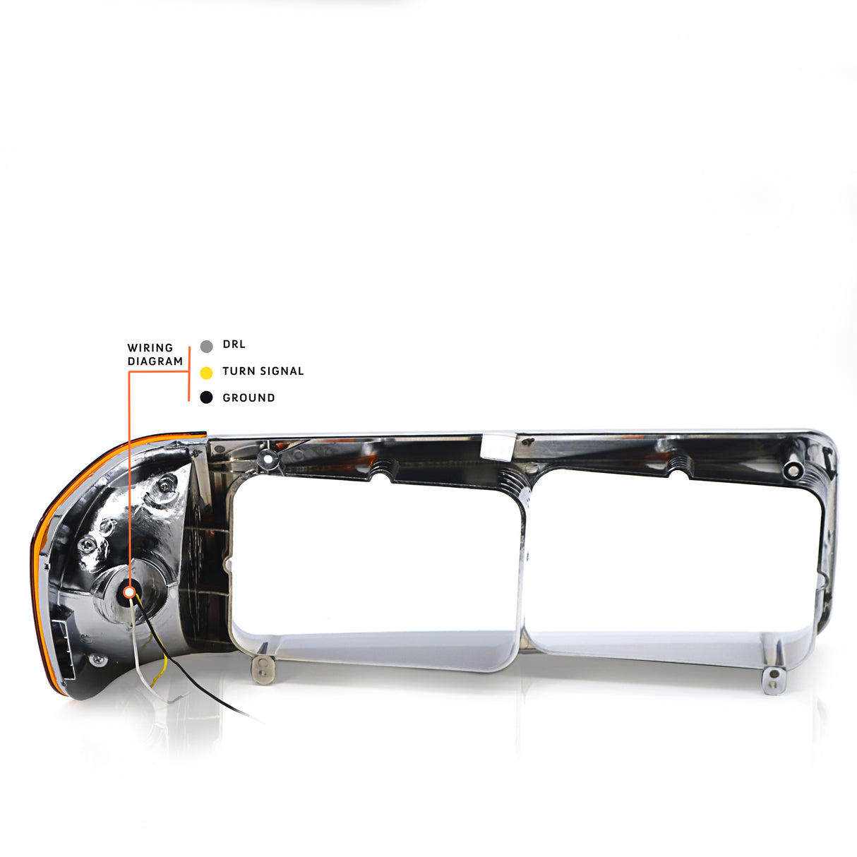 Headlight Bezel with Led Turn Signal for Freightliner FLD - Left