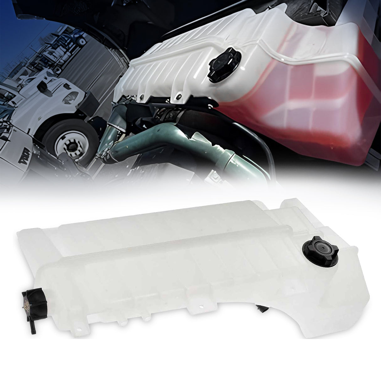 Coolant Tank Reservoir w/ Cap & Sensor for 2008-24 Volvo Mack