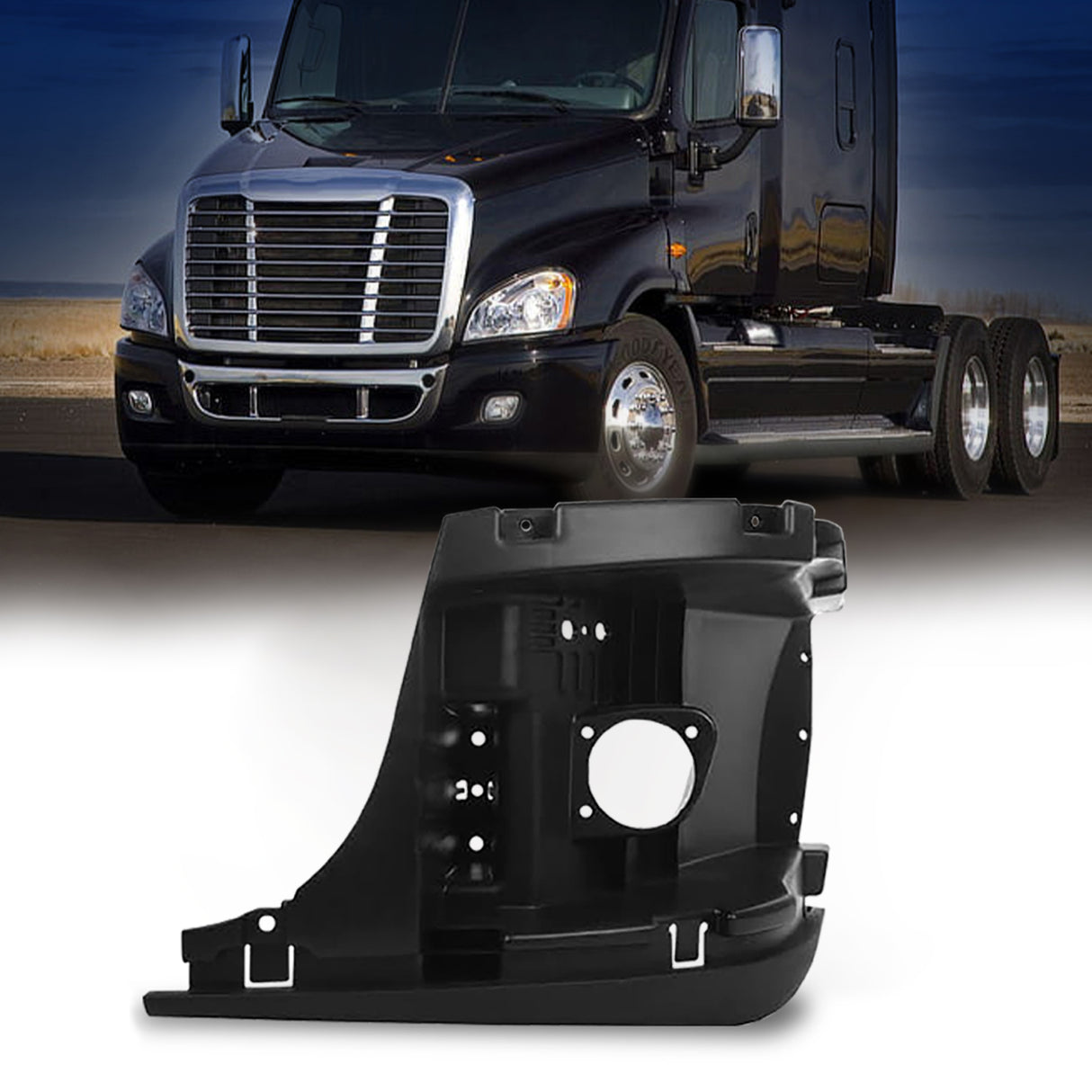 Inner Bumper Support (w Fog Light Hole) for 2008-17 Freightliner