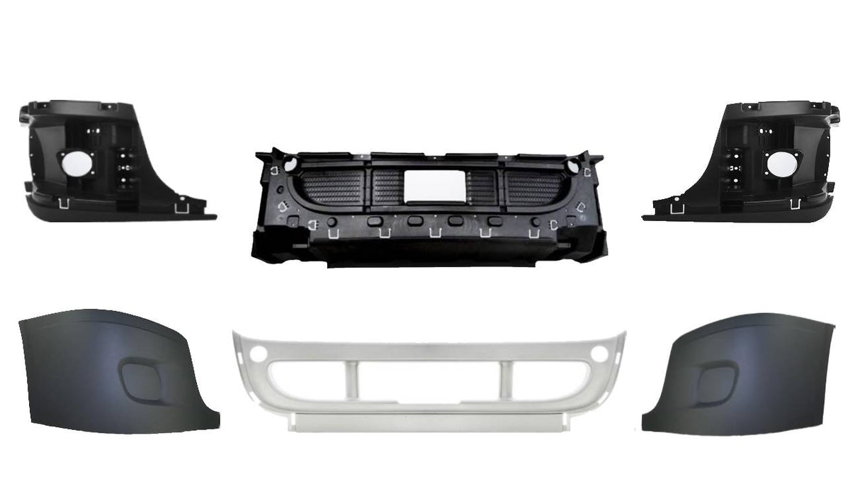 Front Bumper Replacement for 2008-16 Freightliner Cascadia - Chrome - without Fog Light Hole