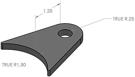 Weld-on Shock Tab Axle Mount 1-1/4" Height 1/2" Bolt Hole 1/4"