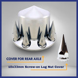 Rear Axle Wheel Cover – 33mm Spike Screw-On Lug Nut Cover Hub Caps - Chrome - Aftermarketus Torque Lug Nut & Wheel Axle Covers