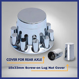Rear Axle Wheel Cover – 33mm Screw-On Lug Nut Cover Hub Caps - Chrome - Aftermarketus Torque Lug Nut & Wheel Axle Covers