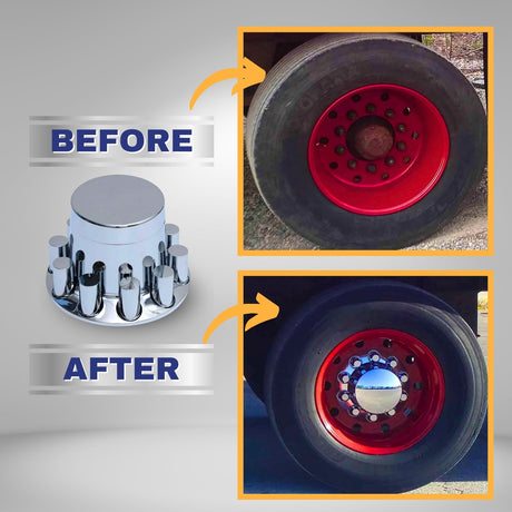 Rear Axle Wheel Cover – 33mm Screw-On Lug Nut Cover Hub Caps - Chrome - Aftermarketus Torque Lug Nut & Wheel Axle Covers