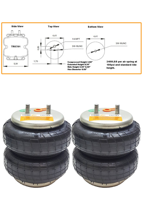 Air Spring Suspension Kit for 2001-2010 GMC Sierra 2500HD - AFTERMARKETUS Torque Air Helper Kits for Pick-up(s)