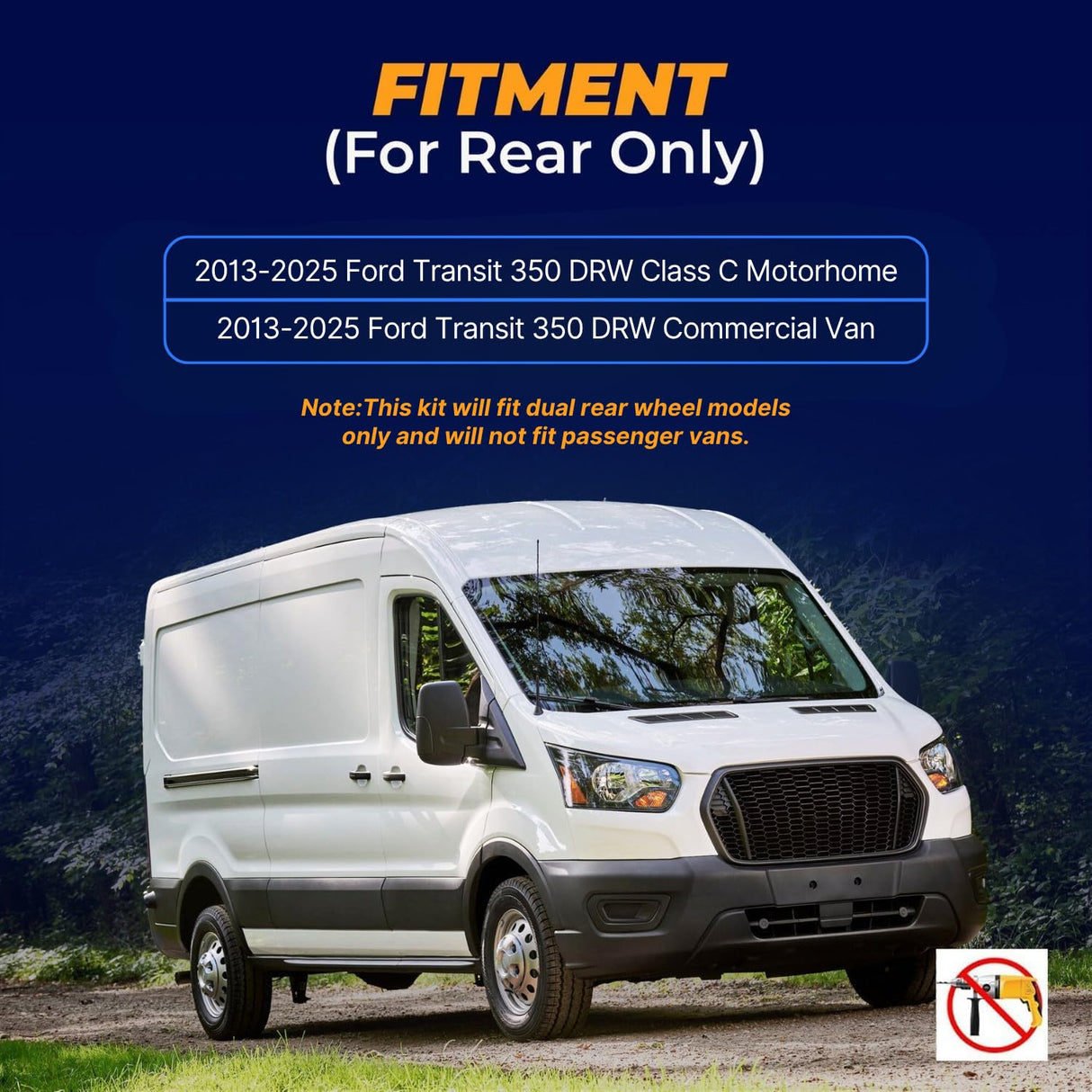 Air Spring Bag Suspension Kit for 2013-2025 Ford Transit 350 DRW | up to 7,500 Lbs