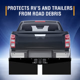 Universal Hitch Mounted Mud Flaps for Trucks, RVs & Trailers - No Drilling - Size 15"