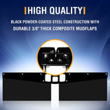 Universal Hitch Mounted Mud Flaps for Trucks, RVs & Trailers - No Drilling - Size 15"