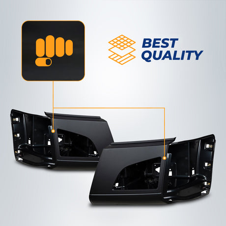 Corner Side Bumper Replacements (with Fog Light Holes) for 2018-2024 Volvo VNL | Pair Aftermarketus Bumpers