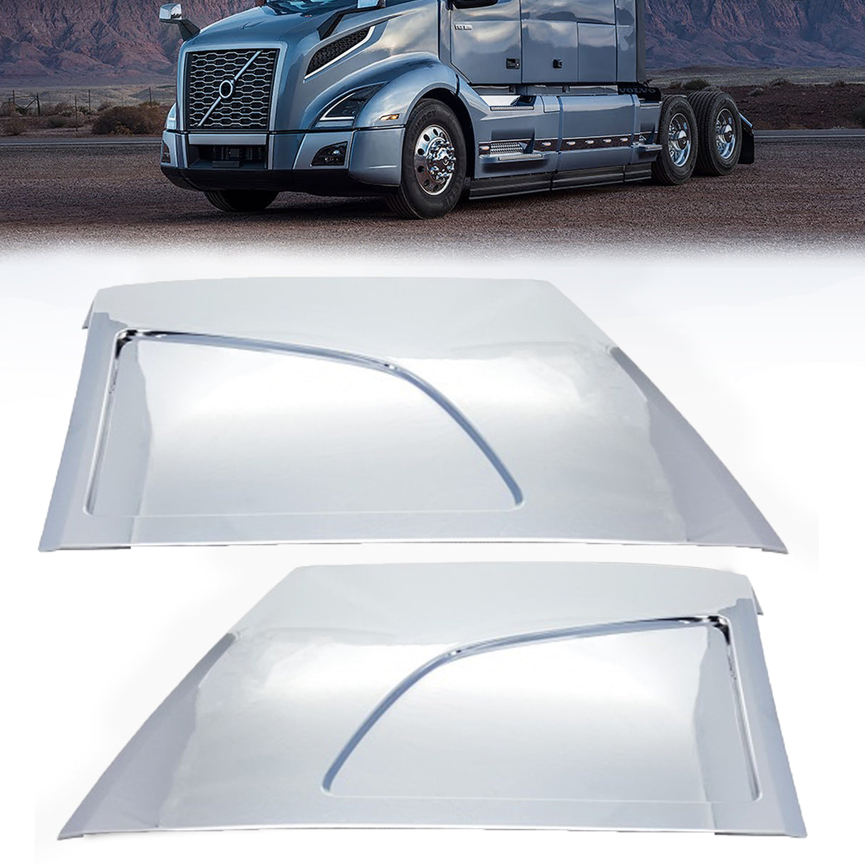 Bumper Cover w/o Fog Light Hole for 2018+ Volvo VNL -Chrome - AFTERMARKETUS Torque Bumpers