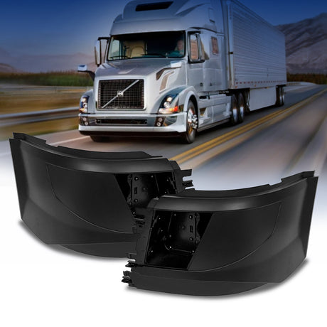 Corner Side Bumper Replacement (with Fog Light Holes) for 2016 - 2017 Volvo VNL Semi Trucks | Pair Aftermarketus Bumpers