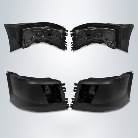 Corner Side Bumper Replacement (with Fog Light Holes) for 2016 - 2017 Volvo VNL Semi Trucks | Pair Aftermarketus Bumpers