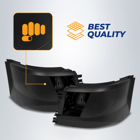 Corner Side Bumper Replacement (with Fog Light Holes) for 2016 - 2017 Volvo VNL Semi Trucks | Pair Aftermarketus Bumpers