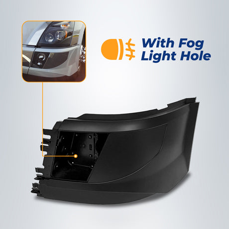 Corner Side Bumper (with Fog Light Hole) for 2016 - 2017 Volvo VNL | Left Aftermarketus Bumpers