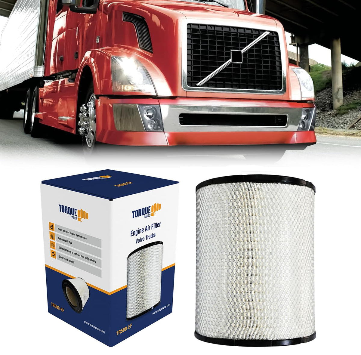Engine Air Filter for Volvo Semi Trucks | Replacement Volvo 8076195 Napa 6772 Fram CA8598 Aftermarketus Air Filters