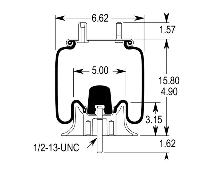 TORQUE Trailer Air Spring Bag (Replaces Firestone 5423)