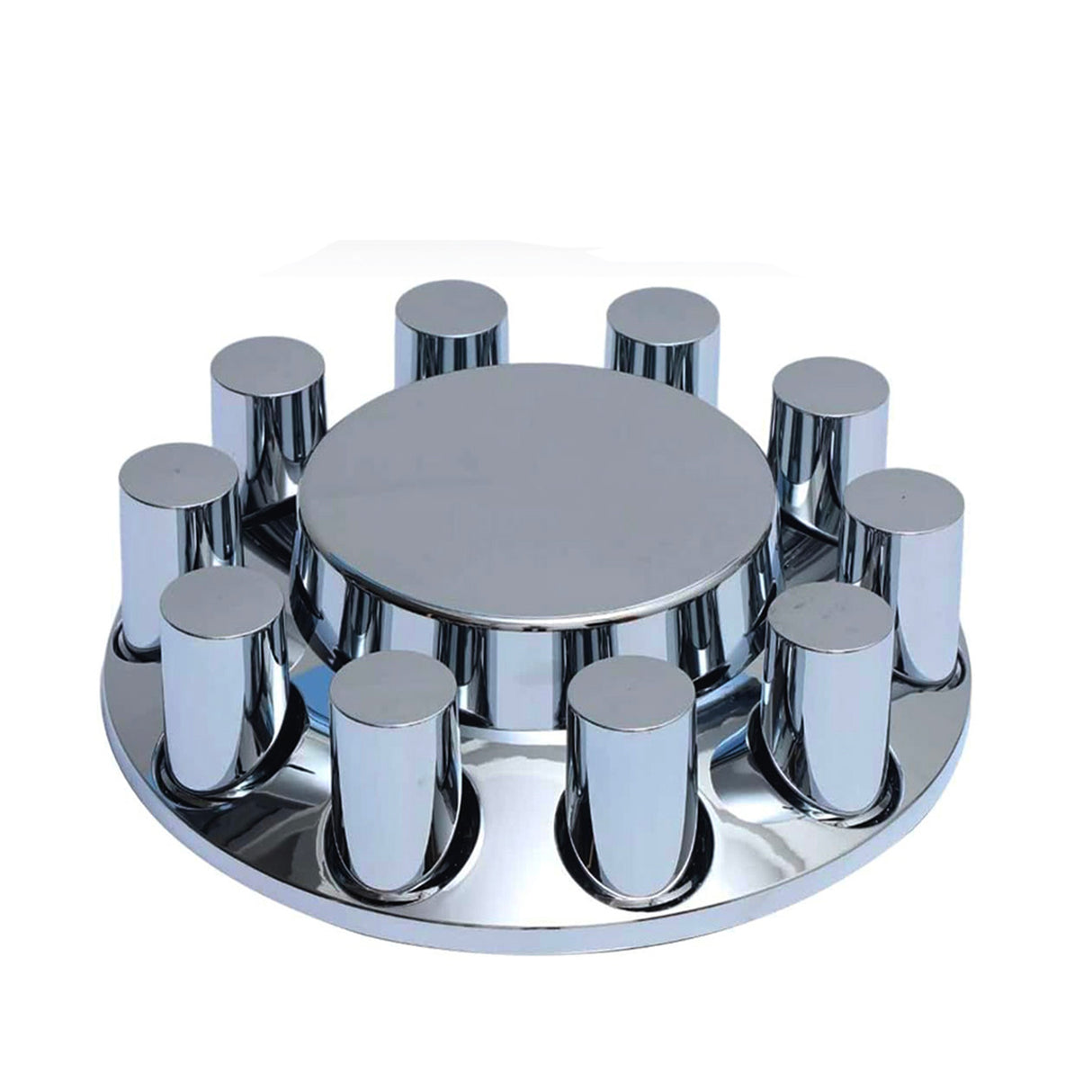 Chrome Axle Wheel Cover Set | Semi Truck Lug Nut Covers