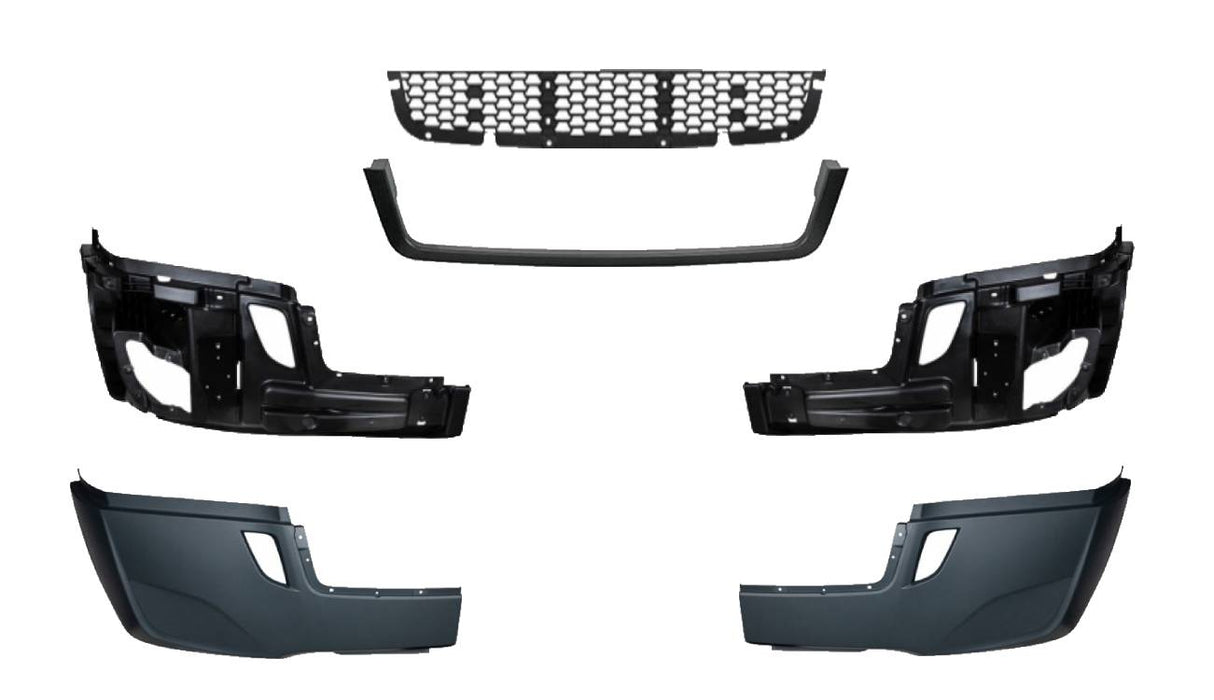 Bumper Replacement Set with Bumper Grille for 2018+ Freightliner Cascadia - without Fog Light Hole