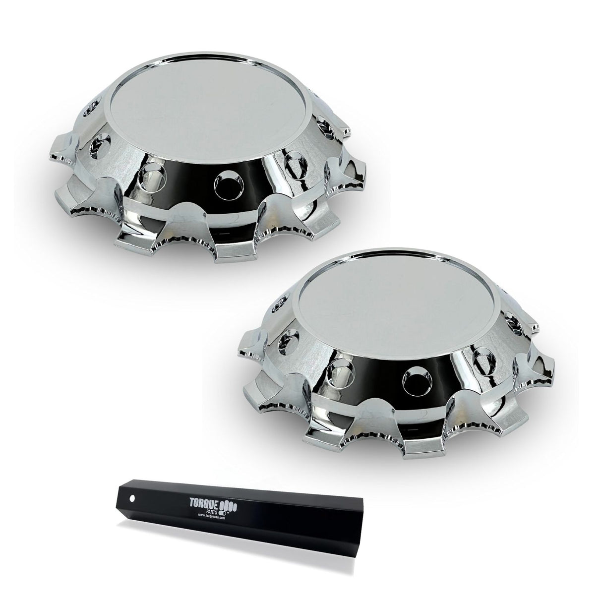 33mm Lug Nut Front Axle Wheel Cover - Chrome - Universal Fit - Aftermarketus Torque Lug Nut & Wheel Axle Covers