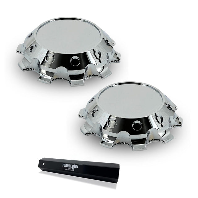 33mm Lug Nut Front Axle Wheel Cover - Chrome - Universal Fit - Aftermarketus Torque Lug Nut & Wheel Axle Covers
