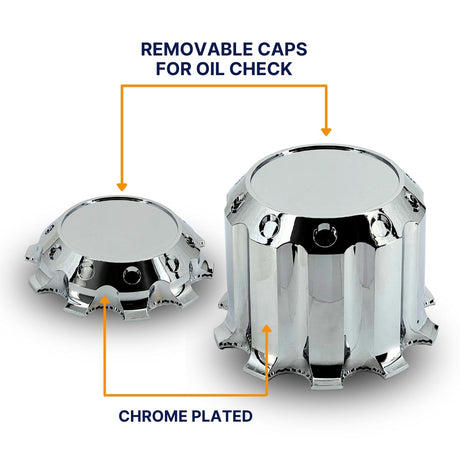 33mm Lug Nut Cover Front & Rear Axle Wheel Cover for Semi Trucks - Chrome - Universal - Aftermarketus Torque Lug Nut & Wheel Axle Covers
