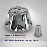33mm Screw-on Front and Rear Axle Wheel Lug Nut Cover Set | Starlight Chrome | with Removal Tool