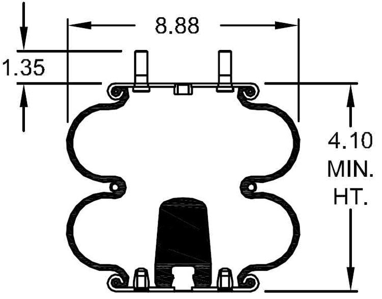 TORQUE Air Spring Bag(Replaces Firestone 6905, W01-358-6905)