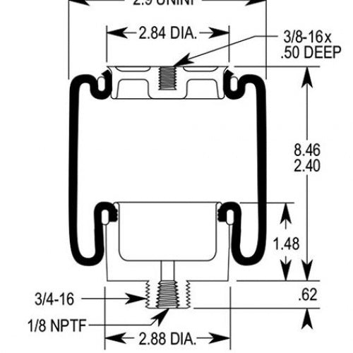 TORQUE Cab Sleeper Air Spring Bag for Select Kenworth, Mack