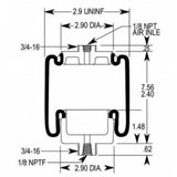 Cab Sleeper Air Spring Bag for Mack 227QS34 (Firestone 7007) - AFTERMARKETUS Torque Cabin Air Springs