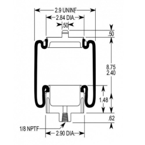 Cab Sleeper Air Spring Bag for Freightliner FLD (88 & Later) - AFTERMARKETUS Torque Cabin Air Springs