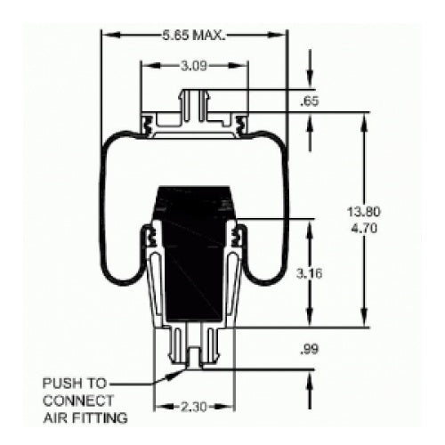 Cab Sleeper Air Spring Bag for Peterbilt (Firestone 7093) - AFTERMARKETUS Torque Cabin Air Springs