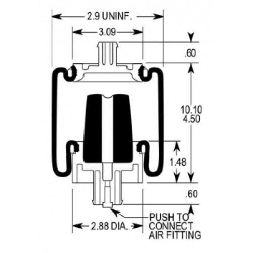 7205 Cab Sleeper AirSpring Bag for Freightliner Western Star - AFTERMARKETUS Torque Cabin Air Springs