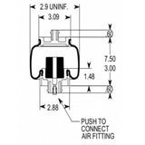 7206 Cabin Air Spring Bag for Freightliner Century & Argosy - AFTERMARKETUS Torque Cabin Air Springs