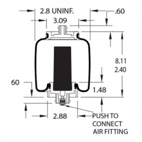 7215 Cab Sleeper Air Spring Bag for Freightliner Century - AFTERMARKETUS Torque Cabin Air Springs