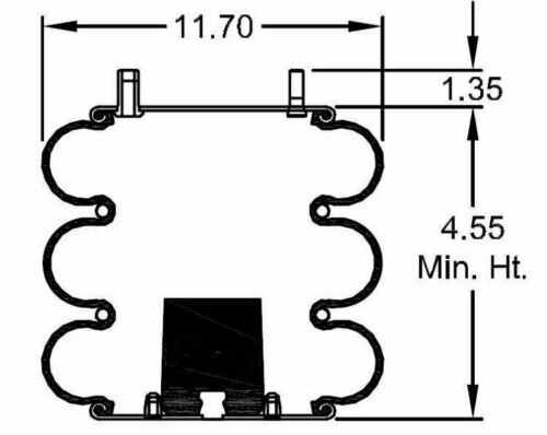 Convoluted Air Spring Bag Replaces Hendrickson S-14487, C-14487