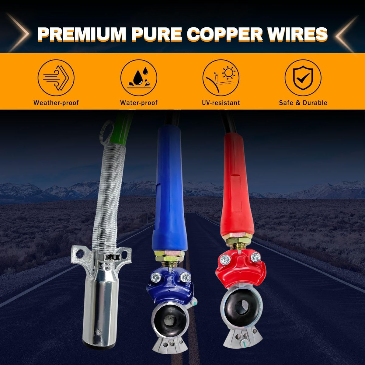 20ft ABS & Air Line Hose Wrap 7 Way Cable for Semi Truck Trailer