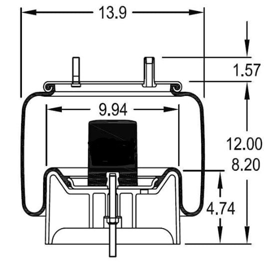 TORQUE Trailer Air Spring Bag(Replaces Firestone 8539)