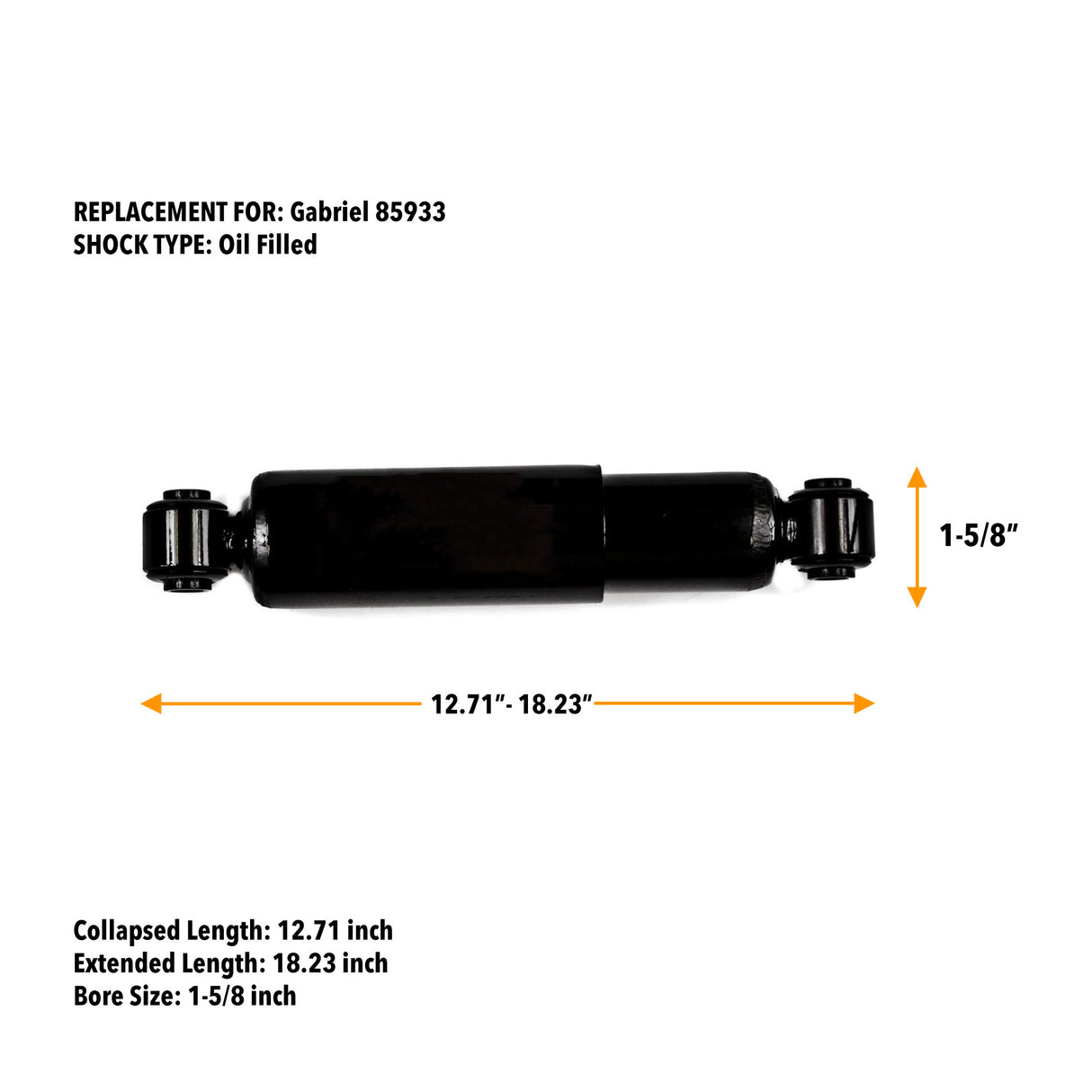 Shock Absorber for Volvo, Mack Trucks Replaces Gabriel 85933