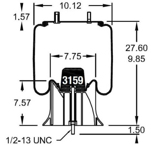 TORQUE Trailer Air Spring Bag Replaces Firestone 8749