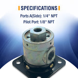 Three-Way Pilot Valve | Remote Mount | 1/4" & 1/8" NPT Ports | Replacement Haldex 90554615