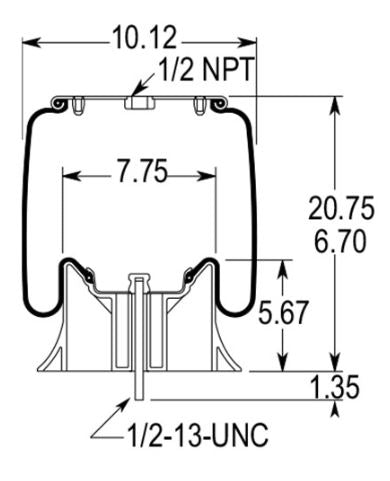 TORQUE Air Spring Bag for Peterbilt(ReplacesFirestone 9026