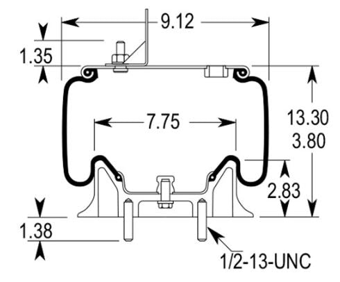 TORQUE Air Spring Bag for Kenworth (Replaces Firestone 9616)