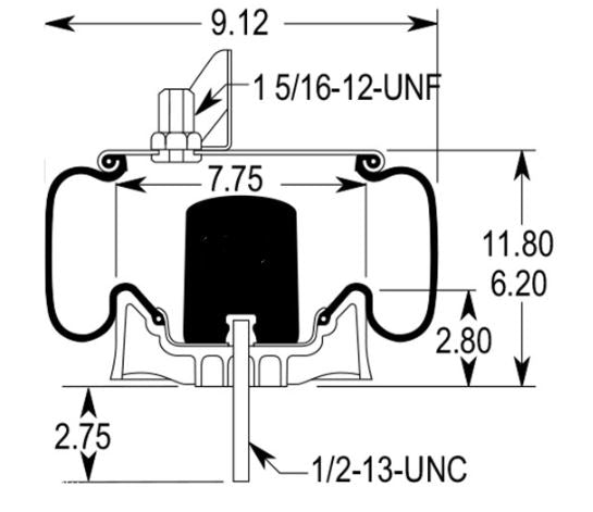 TORQUE Air Spring Bag for Kenworth (Replaces Firestone 9625)