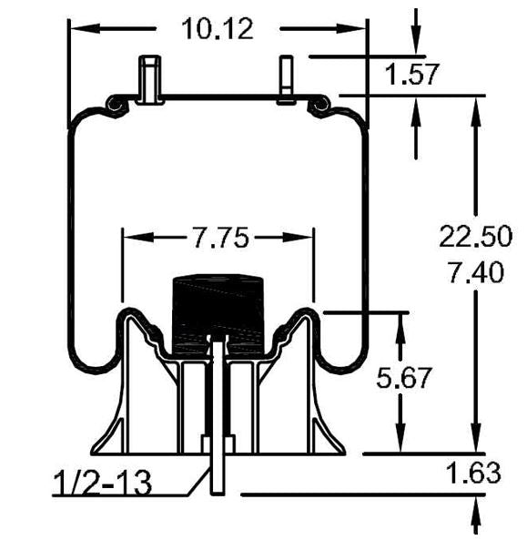 TORQUE Trailer Air Spring Bag(Replaces Firestone 9923)